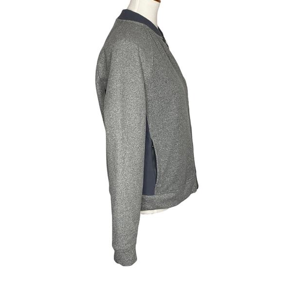 Under Armour Cold Gear Fleece Bomber Jacket Gray Women's Medium Loose Fit Active - Picture 8 of 16